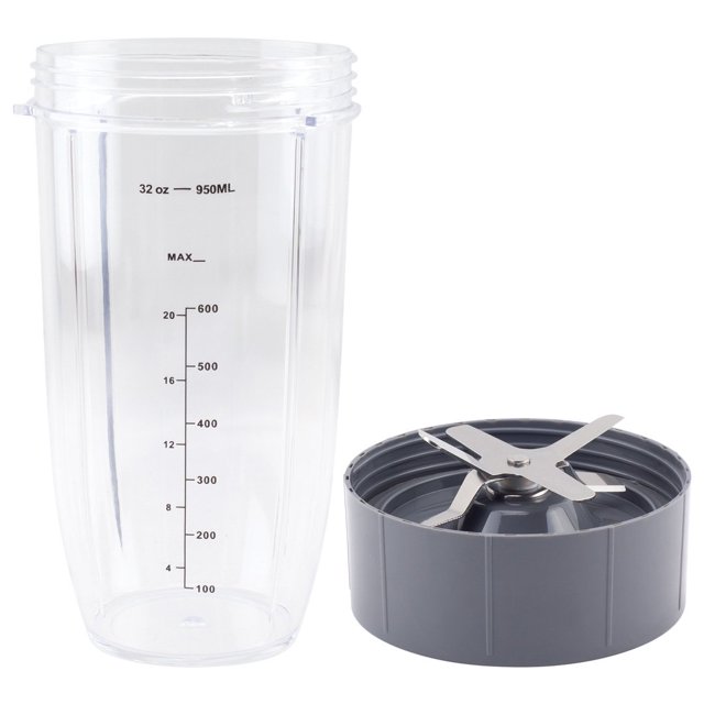 PIX-LINK Piezas de repuesto de vaso colosal y hoja extractora de 32 oz compatibles con Batidoras NutriBullet 600W 900W NB-101B NB-101S NB-201 lyd modelStyleType