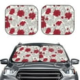 thumbnail image 2 of Xecao Leaves And Anemone Flowers In Red Grey for Foldable Car Sun Shades (2-Pack) offer sun protection with an easy-fold design for convenient windshield shading., 2 of 7