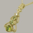 thumbnail image 4 of LBG 14k Yellow Gold Natural Peridot & Diamond Womens Bohemian Pendant & Chain - Chain length 18, 4 of 5