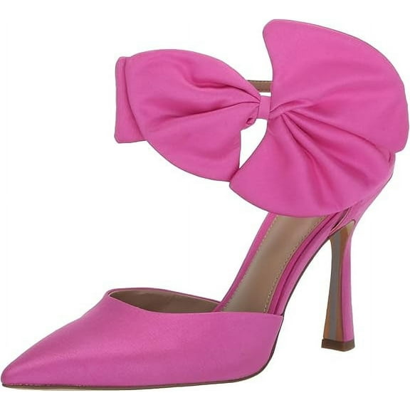 Sam Edelman Halie Bright Dahlia Pointed Toe Stiletto Heeled Bow Detailed Pumps (Bright Dahlia, 5)