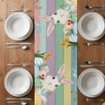 thumbnail image 6 of Easter Bunny Table Runner - 60 Inch Long, Kitchen Dining Table Runner Dresser Scarves, Farmhouse Colorful Eggs Tulip Wooden Grain Farmhouse Decor for Coffee Tables Wedding Party Banquet, 6 of 8