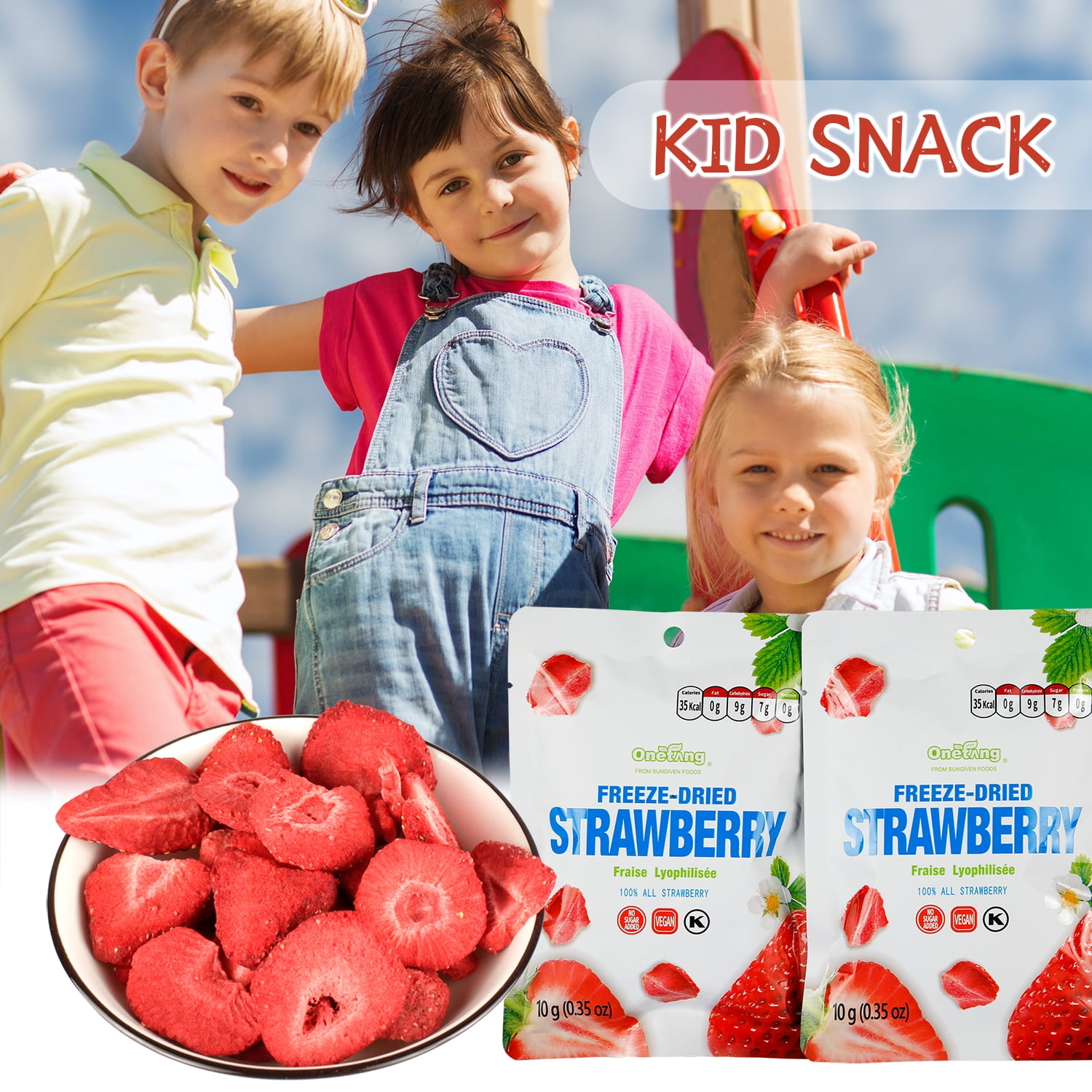 ONETANG Freeze-Dried Fruit Strawberry Gluten-Free 10 Pack