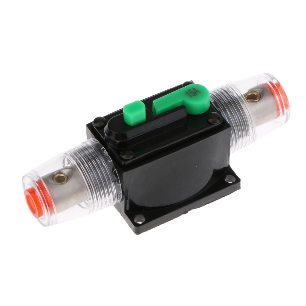 LeeQinersw 2Pcs 15A Manual Breaker, 12V/24V/32V DC 15Amp Car Audio Inline Circuit Breaker
