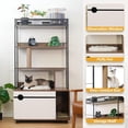 thumbnail image 5 of Ataucjin 2-in-1 Litter Box Enclosure with 4-Tier Shelves and Cat Scratching Post, Large Wood Cat Litter Box Furniture Hidden with Storage, Fit Most of Litter Box, 5 of 6