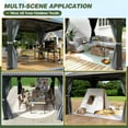 thumbnail image 4 of GARTOO 8.5‘x8.5’ Outdoor Gazebo with Double Roof, Aluminum Frame, Screen Netting & Privacy Curtains, Pre-installed Hooks for Fan/Light, 4 of 7