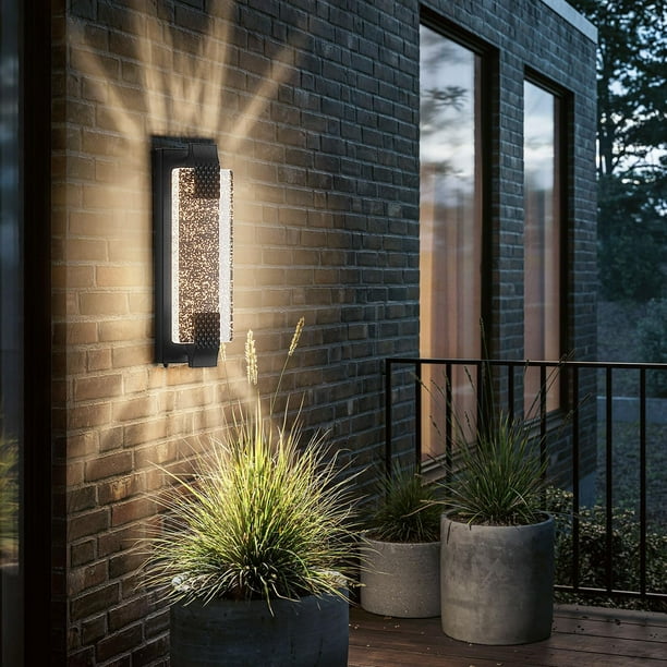 Lámpara de pared exterior Camuucci LED de 40 cm, resistente al agua, 3000 K