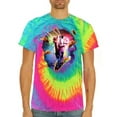 thumbnail image 2 of Wild Bobby, Cosmic Trippy Cat Riding Llamacorn in Space, Animal Lover, Tie-Dye Tees, Minty Rainbow, Small, 2 of 3