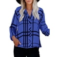 thumbnail image 2 of Camisa Mujer Cuello De Solapa Botones A Cuadros Con Botones FleinngHoz JD710495497, 2 of 7