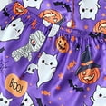 thumbnail image 7 of Halloween Pajamas Two Piece Silk Satin Soft Sleepwear Outfits Bat Skeleton Printed Button Up Pajamas for Women Short Sets Lounge Wear for Women Women's Pajamas Sleep & Lounge, 7 of 7
