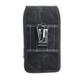 thumbnail image 5 of For Samsung Galaxy A35 5G Universal Vertical Denim Fabric Case Holster with 2 Card Slots, Pen Holder, Belt Clip Loop & Hook Carrying Large Phone Pouch - Black Denim, 5 of 9