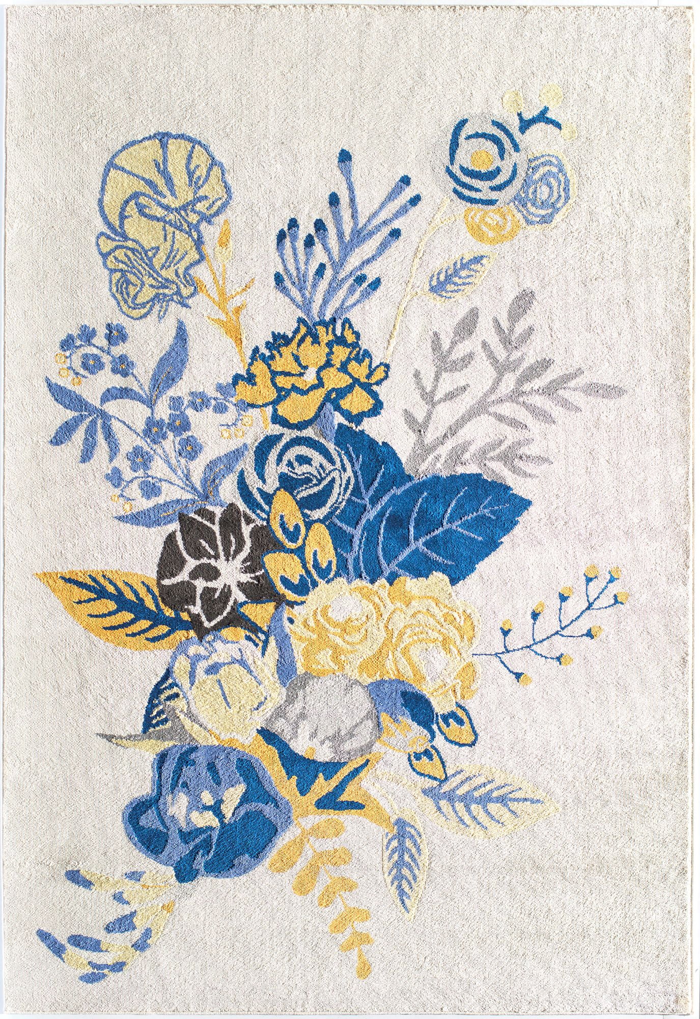 Rugs America Hanna VA25D Floral Charm Ivory Gold Floral Transitional Beige Area Rug, 9'x12'