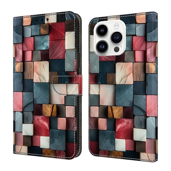 Case For iPhone 12 Pro Max Crystal Material Painted Pattern With Multi-Card Holder Bills Slot, PU Leather Magnetic Wallet Case,Colorful,For iPhone 12 Pro Max