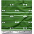 thumbnail image 1 of Soimoi Green polyester Crepe Fabric Bow & Stripe Decor Fabric Printed Yard 42 Inch Wide, 1 of 5