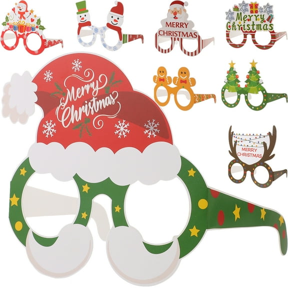 GOOHOCHY Photo Booth Props Eyeglasses Festive Atmosphere Round 8pcs