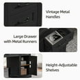 thumbnail image 2 of HARIPUL 58-Inch Executive Desk, Farmhouse Computer Desk with Drawers and Storage Cabinet, Wooden Home Office Desk Workstation, Study Writing Table, Black, 2 of 7