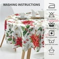 thumbnail image 2 of Christmas Table Cloth Red Round Christmas Tablecloth 60 Inch Washable Reusable Xmas Winter Flowers Tablecloth for Holiday Party Dinner Dining Table Decor, 2 of 6