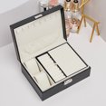 thumbnail image 1 of Caja de joyería de Cuero con Cerradura, Organizador de joyas para Mujer 2 Capas Organizador Estuche Joyero de Viaje caja de almacenamiento de joyas para Pendientes Anillos Collares Shuxiu Wang 9024719187099, 1 of 5