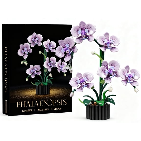 GZBricker Orchid Flowers Bouquet Building Set, Compatible with Lego Botanical Collection Home Office Decor for Women Adults Girls 619PCS