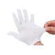 thumbnail image 2 of 12 pares de guantes de algodón blanco para secar las manos, guantes de trabajo suaves y elásticos, para monedas, joyas, plata, guantes de inspección, 2 of 5