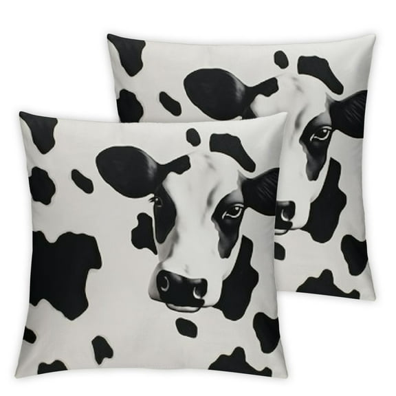Cute Black and White Cow Stripe Pillowcase King Size Pillow Cover Protector Pillow Sham Pillow Case with Zipper for Long Throw Pillow