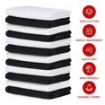 thumbnail image 2 of iMucci 8 Pack Premium Kitchen Towels, 100% Cotton Terry Dobby Weave, 12" x 12" Absorbent Dish Towels, Kitchen Dishcloths - Black Dish Cloth for Household Cleaning, 2 of 7
