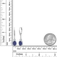 thumbnail image 2 of Gem Stone King 925 Sterling Silver Blue Lapis and White Created Sapphire Dangle Earrings for Women with Lab Grown Diamond (4.53 Cttw, Oval 9X7MM), 2 of 3