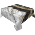 thumbnail image 2 of Black Gold Marble Square Tablecloth 54x54 Inch Ruitic White Grey Table Cloth Waterproof Fabric Farmhouse Abstract Tablecloths Decorative for Holiday Party Picnic, 2 of 6