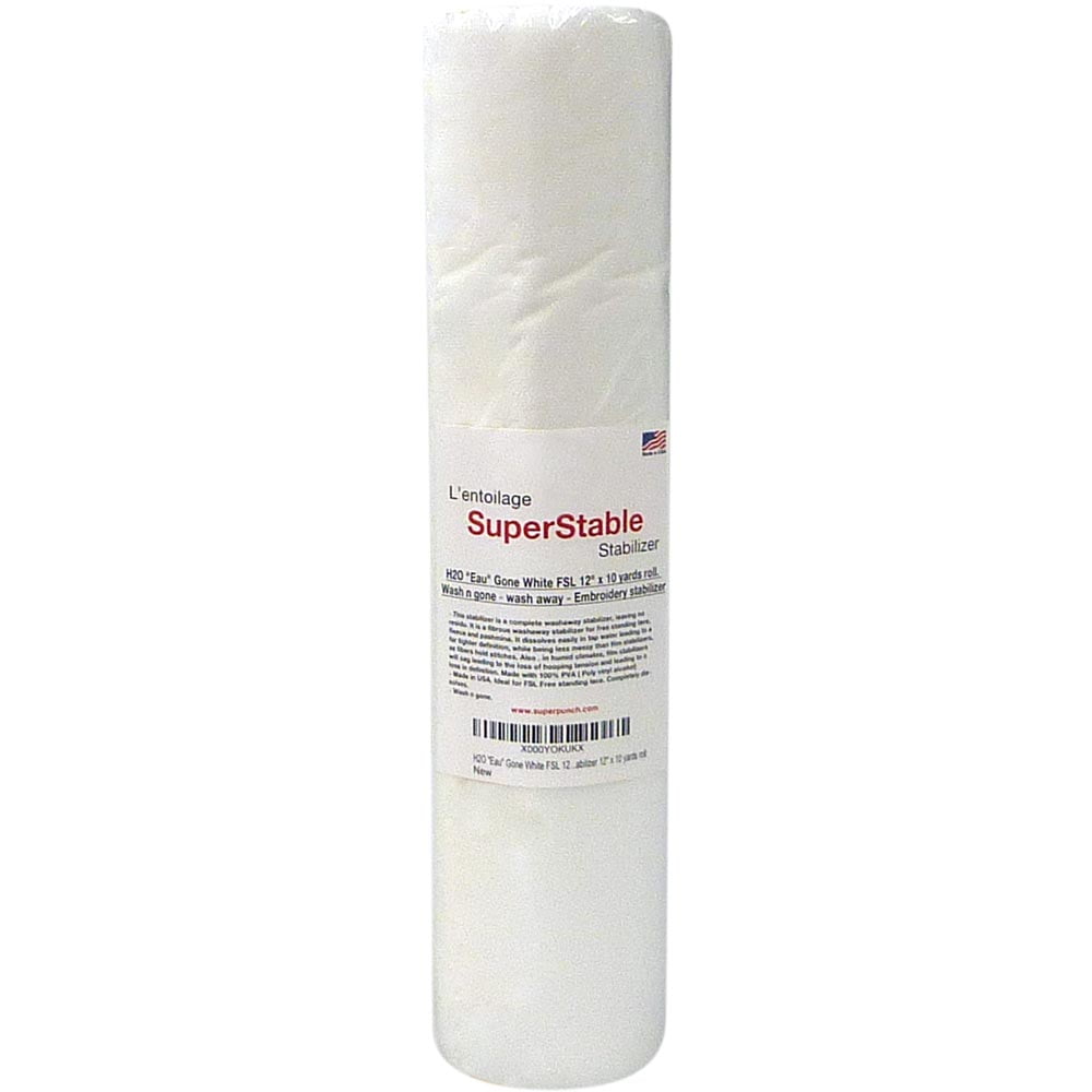 Cut Away Stabilizer White 2.0 oz 15 inch x 100 Yard Roll. SuperStable Embroidery Stabilizer Backing