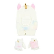 Berkshire Girls Unicorn Balaclava Style Hat with Flip Top Glove, 2-Piece Set, One Size