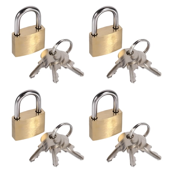 TALENO 4pcs Mini Rustproof Versatile Padlock Luggage Locks Drawer Lock with Keys