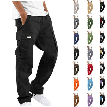 Cargo Pants for Men Sports And Leisure Running Fast Drying Loose And Breathable Solid Color Drawstring Outdoor Fitness Pants Sport Cargo Pants Fashionable
