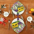 thumbnail image 4 of Coolnut Mardi Gras Cloth Napkins Set of 4, Oversized Washable Reusable Polyester Dinner Table Napkins for Family, Restaurant, Party Decor, 20 x 20 Inch, 4 of 7