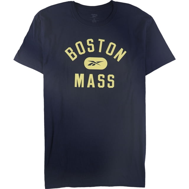 Reebok Mens Boston Mass Graphic T-Shirt navy S