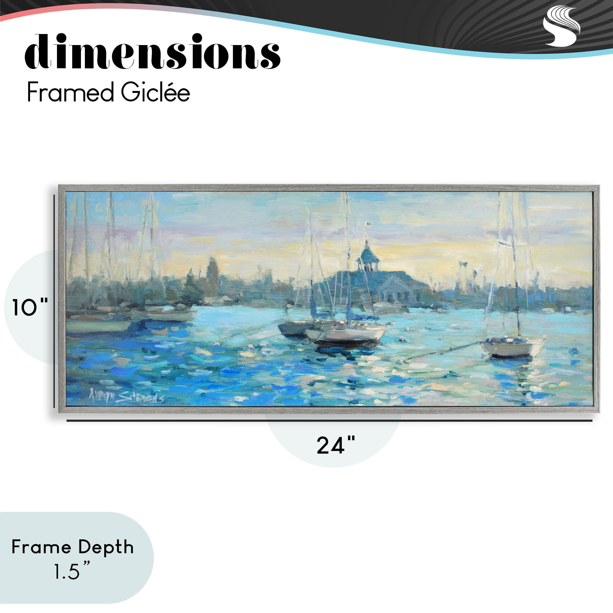 Stupell Industries Sunday On The Water Gray Framed Giclee Art, design by Allayn Stevens