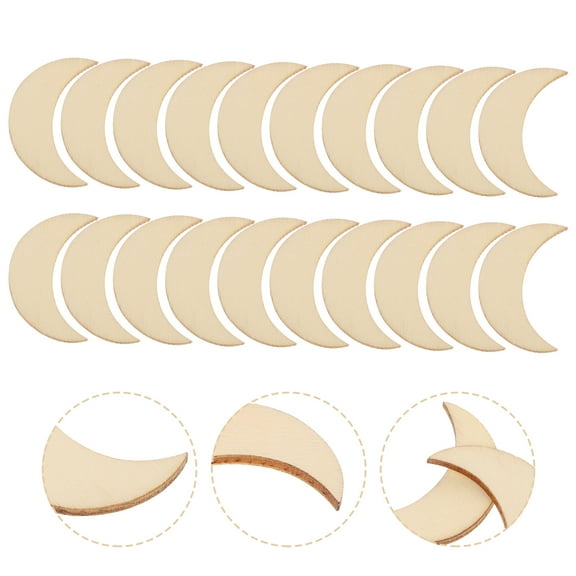 SWETRACE 20Pcs Wooden Moon Cutouts Crafts For Diy Enthusiasts And Craftsmen