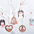 thumbnail image 4 of Monstrate Colgante de rodajas de madera de Navidad de 3 piezas, adornos colgantes de árbol de Navidad de dibujos animados, colgador de señal de Kits de decoración para fiestas Tipo 1, 4 of 6