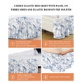 thumbnail image 6 of White Blue Spring Floral Wrap Around Bed Skirts for California King Bed 18" Drop,Bed Skirt with Adjustable Elastic Belt Dust Ruffle Bed Valance for Bedroom Summer Birds Botanical Bed Frame Cover, 6 of 7
