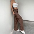 thumbnail image 7 of Cargo Pants for Women High Waisted Casual Pants Baggy Stretchy Wide Leg Y2K Streetwear with 6 Pockets, 7 of 7