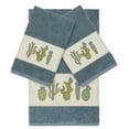 thumbnail image 2 of Authentic Hotel and Spa  Turkish Cotton Cactus Embroidered Teal Blue 3-piece Towel Set, 2 of 5