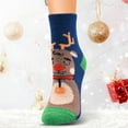thumbnail image 2 of NOKIO Cute And Cozy Holiday Reindeer Socks For Women Christmas Women's Cartoon Floor Socks Thicken Warm Non-slip Sleeping Socks Slippers Socks Christmas Plaid Women'S Holiday Socks, 2 of 2