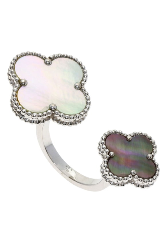 Pre-Owned Van Cleef & Arpels Magic Alhambra Entre Les Doigts Shell Ring, 18K White Gold,...