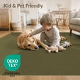 thumbnail image 4 of ODIKA 5'x7' Washable Area Rug Olive Green Geometric Abstract Modern Curved Lines and Shapes Design for Small Living Room, Bedroom, Easy Care, Non-Shedding, Pet Friendly, 4 of 7