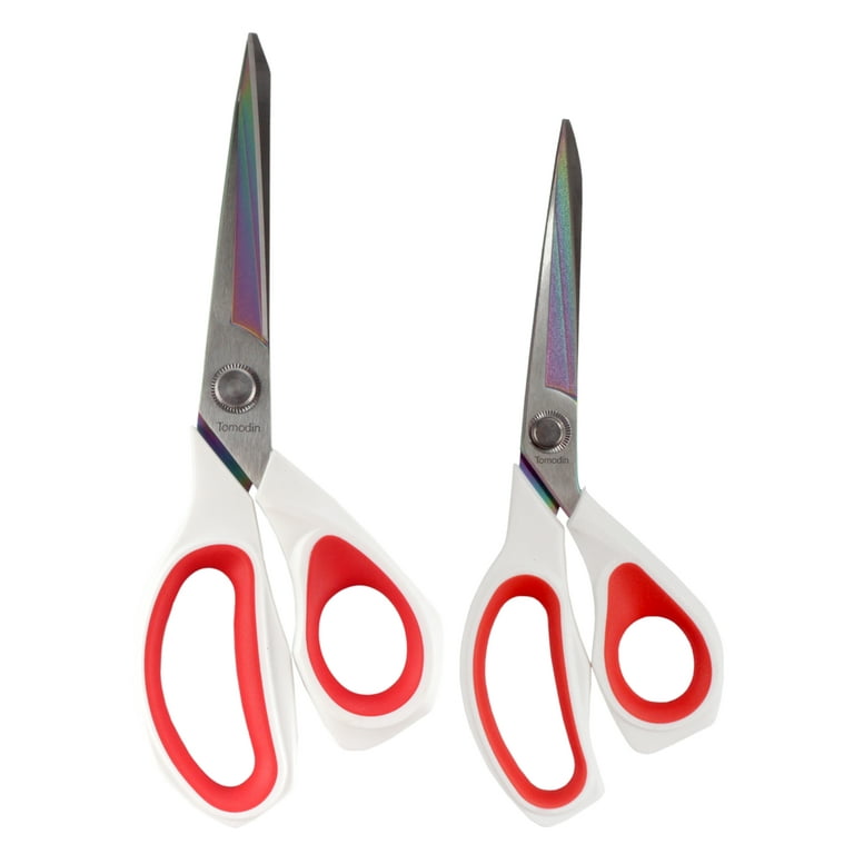 White & Red Fabric Scissors - 8.5