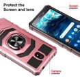 thumbnail image 3 of Compatible for Nokia C100 Case with Tempered Glass Screen Protector [Military Grade] Ring Car Magnetic Mount Kickstand Shockproof Phone Cover - Pink, 3 of 7