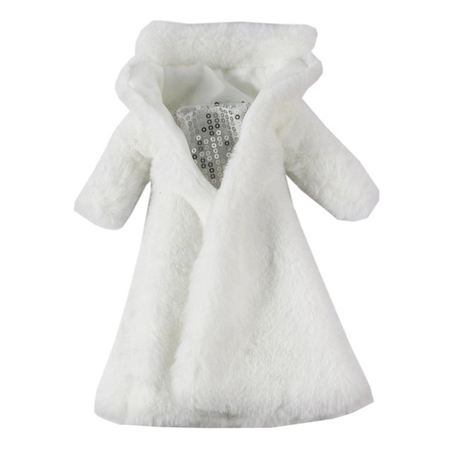 Conjunto de ropa de muñeca de juguete para niña, abrigo largo de juguete cortavientos, accesorio hecho a mano, abrigo de princesa, ropa de muñeca, Blanco CUTICAT vestido de muñeca