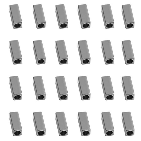 

50pcs Rectangular Hollow Tubes Copper Beads for for Jewelry Making DIY Necklace (Black)
