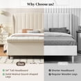 thumbnail image 5 of Zanmintaobo Queen Sleigh Bed Frame,54"H Scroll Wingback Headboard,Velvet Upholstery,Wooden Slats,Noise-Free,No Box Spring Needed,Easy Assembly,Cream, 5 of 11