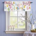 thumbnail image 5 of Valance for Windows,Easter Spring Pink Blossom Peach Valances Curtain Rod Pocket Valance for Kitchen Bedroom Living Room Bathroom,Eggs Flower Butterfly Short Curtains Window Treatment 54x18in, 5 of 9