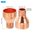 thumbnail image 2 of Uxcell 7/8" to 1/2" ID Copper Reducer, 4pcs Copper Reducing Coupling Pressure Fitting Pipe Tube Connector Adapter, 2 of 5