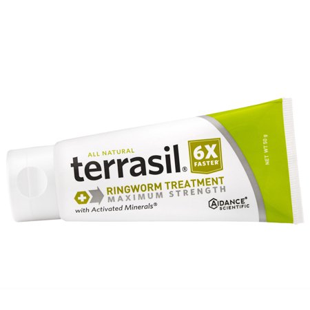 Terrasil® Ringworm Treatment MAX Strength with All-Natural Activated Minerals® Relieves Ringworm Itching, Redness and Irritation 6X Faster (50gm tube (Best Ointment For Ringworm Infection)